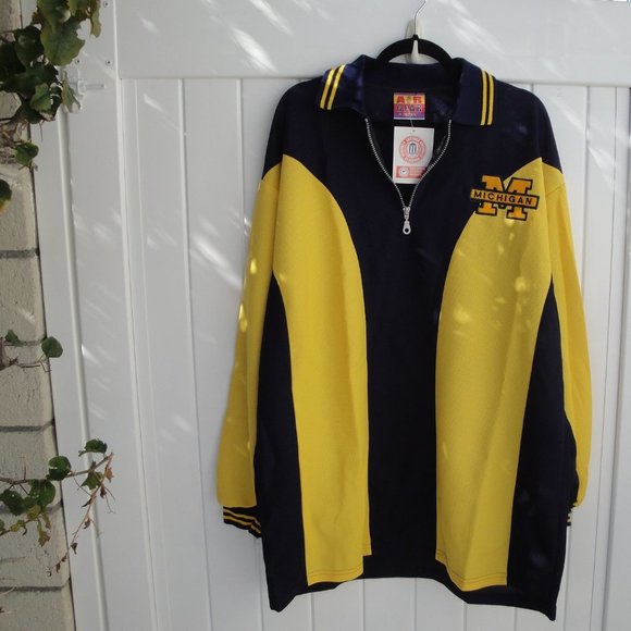 Michigan Wolverines Men's Shirt Blue-Gold "Go Blue" Vintage 80s 90s XXL